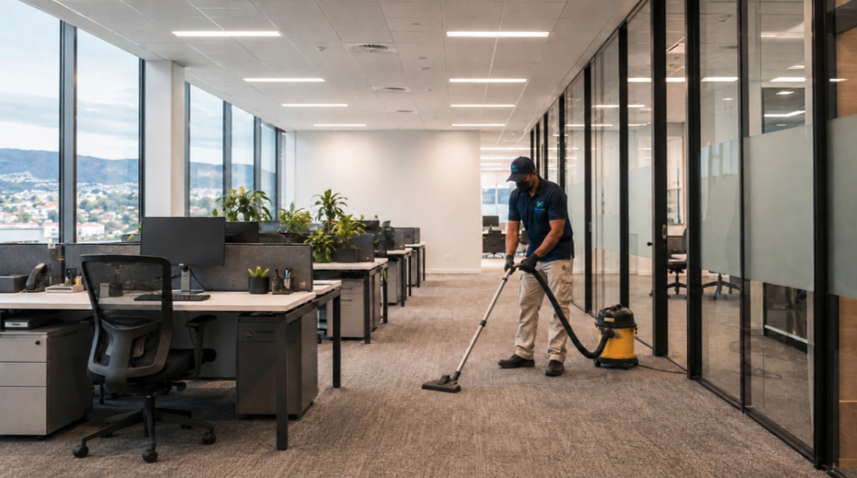 Professional cleaning services in a modern Hobart office environment