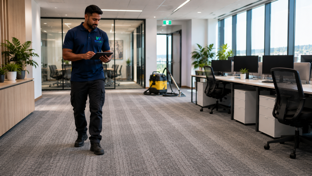 Professional steam cleaning completed by Westlife Australia for a commercial office in Hobart.