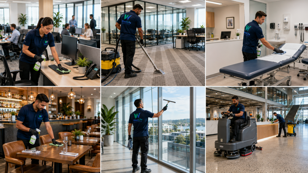 Cleaning Services Hobart across offices, healthcare facilities, restaurants, and commercial buildings.