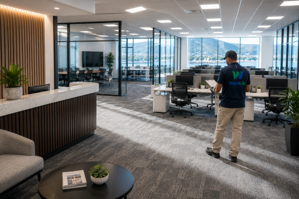 Professionally cleaned commercial office in Hobart, Tasmania