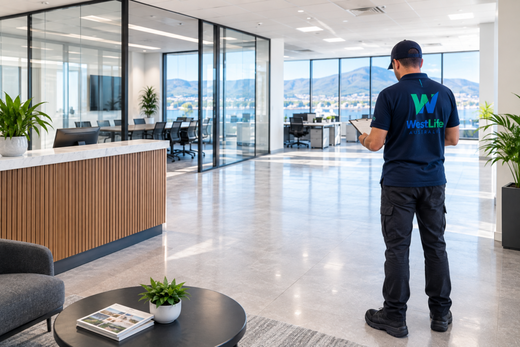 Freshly cleaned commercial office ready for handover after professional construction cleaning.