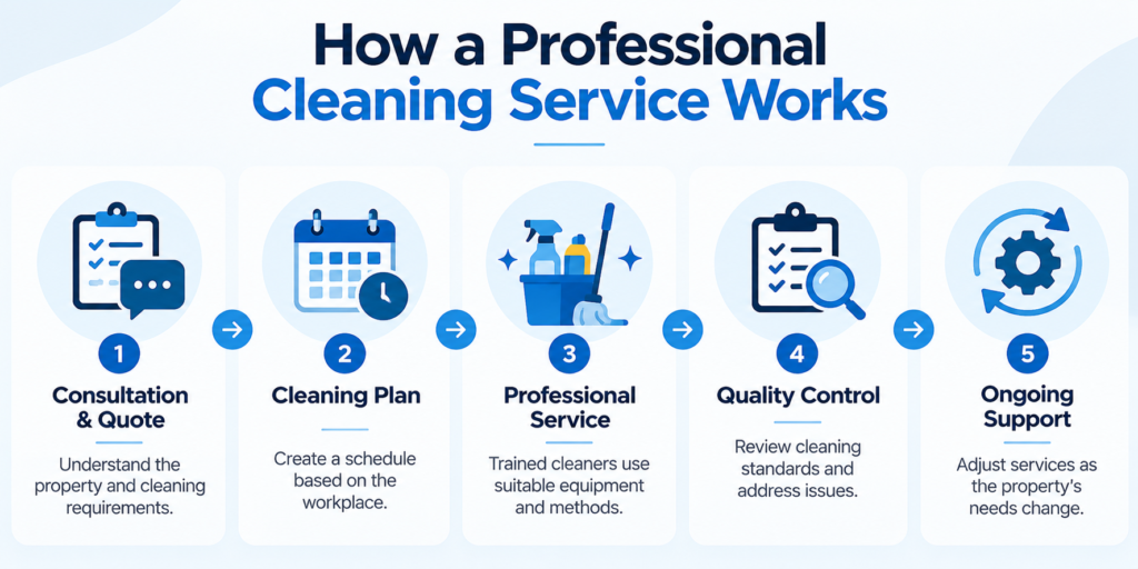 Professional cleaning service process from consultation to ongoing support