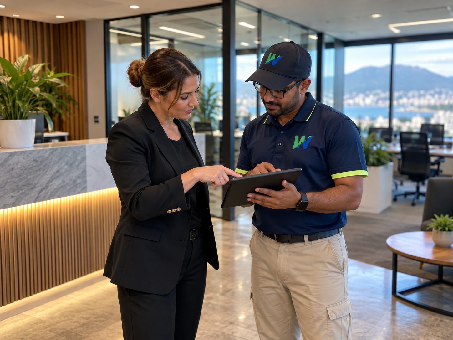 Professional cleaning consultation for a Hobart business