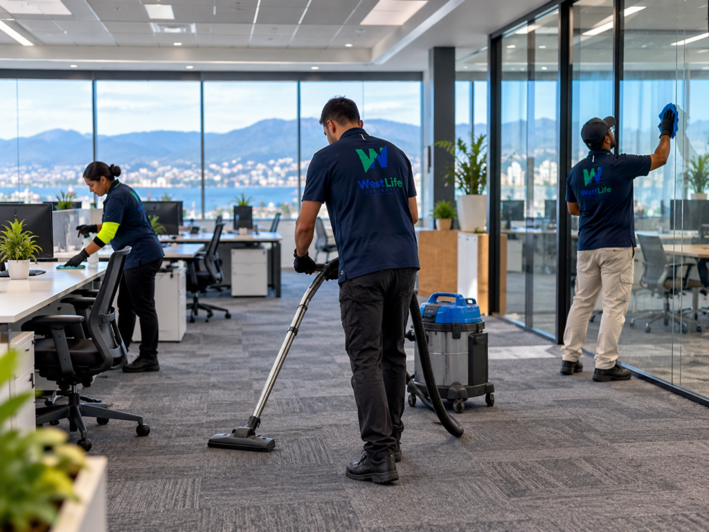 After Hours Cleaning Hobart – professional commercial cleaning team working in a Hobart office
